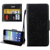 Peňaženkové kožené puzdro na Huawei Y6 II - Čierny