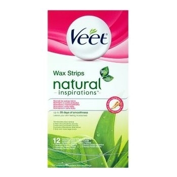 Veet Natural Inspirations voskové depilačné pásiky pre normálnu a suchú pokožku 12 ks