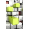 DIMEX | Vliesové fototapety na stenu 3D kocky MS-2-0286 | 150 x 250 cm | biela, šedá, zelená, červená + Vliesová fototapeta na stenu DIMEX 3D kocky MS20286 v rozmere 375 x 250 cm
