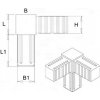 Plastová spojka - 3-nohý kus do profilu 20x20x1.5mm