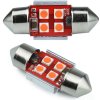 Interlook Auto LED žiarovka C5W 4 SMD 3535 CAN BUS červená 31 mm
