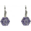 Strieborné náušnice fialové kvetinky