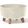 PROSPERPLAST Kvetináč GRACIA LOW BETON EFFECT 38 cm pískový