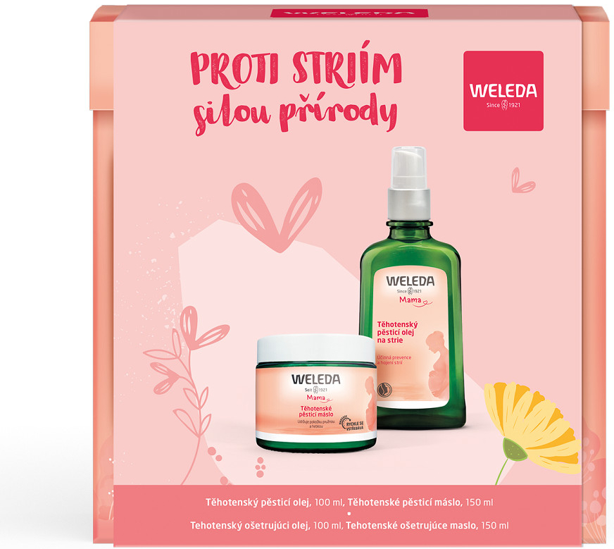 WELEDA Set darčekový Proti striám silou prírody - Olej na strie 100ml + Maslo ošetrujúce 150 ml 0763