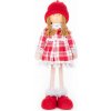 Dekorácia MagicHome Vianoce, Dievčatko v károvaných šatách, 32 cm