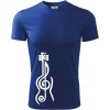 Husľový kľúč gitara - Pánske tričko Fantasy športové - 3XL ( Kráľovská modrá )