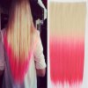 Clip in vlasy - 60 cm dlhý pás vlasov - ombre štýl - odtieň 613 T Pink