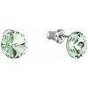 Náušnice bižutérie so Swarovski kryštálmi zelené okrúhle 51037.3