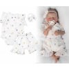 Baby Nellys Zavinovacie body kraťasky čelenka mušelín Srdiečko smotanové