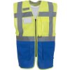 YOKO HI-VIS HVW820 / Sieťovaná bezpečnostná vesta - HV yellow/royal blue XXL