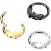 Šperky eshop - Septum piercing z chirurgickej ocele - netopier s roztiahnutými krídlami, 8 mm W47.33 - Farba: Zlatá