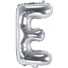 PartyDeco Fóliový balón Mini - Písmeno E 35cm strieborný