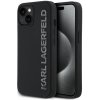 Karl Lagerfeld 3D Rubber Glitter Logo Zadní Kryt pre iPhone 15 Black