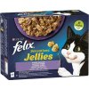 Felix Sensations Jellies jahňací, makrela, sleď a morčací 12 x 85 g