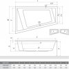 Roth KUBIC ASYMMETRIC Asymetrická akrylátová vaňa 160 x 103 cm, ľavá, biela, 9660000