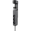Solight 3z + USB A+C prenosné stolné zásuvky, 2m, čierna, USB rýchlonabíjačka 20W PD PP105C-PD20-B
