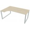 Pracovný stôl UNI O, ergo, pravý, 180x75,5x120 cm, agát/sivá