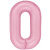 Party Fóliový narodeninový balón číslo 0 ružový 100cm