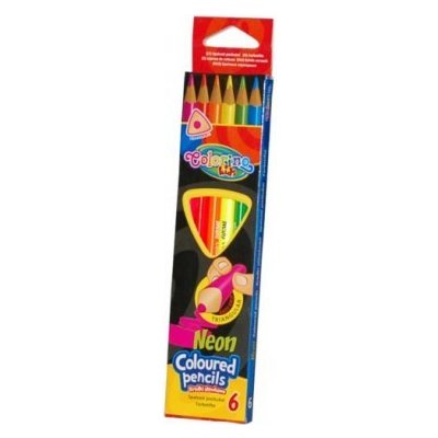 Colorino Kids farebné ceruzky Neon trojhranné 6 ks