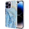 AppleKing mramorový trblietavý kryt pre iPhone 14 Pro Max - modrý - možnosť vrátiť tovar ZADARMO do 30tich dní
