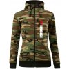 Hasiči zdravotník - Mikina dámska trendy zipper s kapucňou - XL ( Hnedý maskáč )
