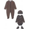 DIRKJE Set Overal+ body + čiapka+ botičky tm. modrá chlapec veľ.56