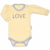 Baby Nellys Body dlhý rukáv Love - žltý, veľ. 62 Baby Nellys