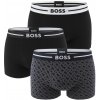BOSS - boxerky 3PACK cotton stretch BOLD modern black & B logo z organickej bavlny - limitovaná fashion edícia (HUGO BOSS) (Muzi)-XL (99-107 cm)