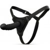Easytoys Silicone Strap-On Bended Ribbed Black