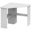 Tempo Kondela PC stôl, rohový, biela, RONY NEW