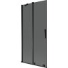 Mexen Velar, 2-krídlová posuvná vaňová zástena 95 x 150 cm, 8mm šedé sklo, čierna matná, 896-095-000-41-70