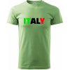 Italy Nápis - Klasické pánske tričko vyššej gramáže - 4XL ( Trávová zelená )