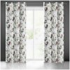 Sivý zatemňujúci zamatový záves s motívom kvetov a zavesením na kruhy sivá Šírka 140 cm | Dĺžka 250 cm Zatemňovacie závesy Kruhy Zamat