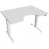 Hobis Pracovný stôl Motion Ergo, ZO, 3S, 120x61-128x90 cm, biela/biela
