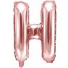 PartyDeco Fóliový balón Mini - Písmeno H 35 cm ružovo-zlatý