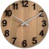 Nástenné hodiny z dubového dreva - čierne číslice, strieborné ručičky, 50 cm