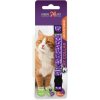 COBBYS PET Nastaviteľný obojok pre mačky s rolničkou 20-30cm/10mm fialový s bezpečnostnou sponou