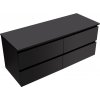 CERANO - Kúpeľňová skrinka Carole s doskou pod umývadlo - 18 mm - čierna matná - 161x49,8x46,5 cm