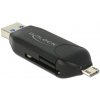 DeLock Micro USB OTG čtečka karet USB 3.0 A male