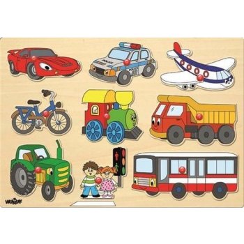 Woody vkládací puzzle dopravní prostředky