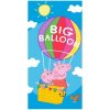 Carbotex Bavlnená plážová osuška Prasiatka Pepina a Tomík v balóne Peppa Pig 70 x 140 cm
