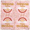 Servítky Happy Birthday Rosegold duha 33cm 20ks 2v