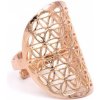 Prsteň mosadzný - Kvet života - unisex upraviteľný rose gold