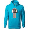 Retro kazeta - pruhy - Mikina pánska Cape s kapucňou - 3XL ( Svetlý tyrkys )