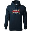 Britská vlajka stará - Mikina pánska Cape s kapucňou - XL ( Tmavomodrá (veľmi tmavá - skoro čierna) )