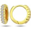 JVD ZE0909XJ71 - Zlaté náušnice krúžky so zirkónmi 1.22 g