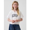 GAP Detská mikina VintageSoft s krátkym rukávom a logom Biela XL