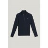 GANT STRETCH COTTON CABLE HALF-ZIP EVENING BLUE