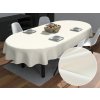 Biante Dekoračný oválny obrus Rongo RG-011 Smotanový 140x180 cm