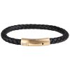 Pánsky kožený náramok so zlatým zapínaním AZE Jewels AZ-BL004-D-225